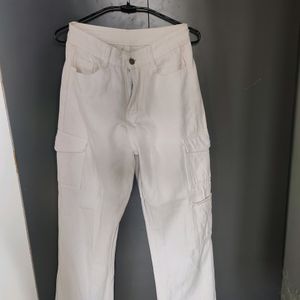 Urbanic White Cargo Jeans