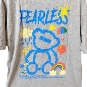 New Oversized Fearless Printed Tshirt Unisex