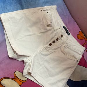 white Denim Shorts