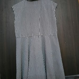 Navy Blue And White Striped Dress