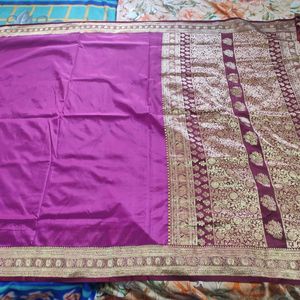 Onion Pink And Maroon Satin Banarasi