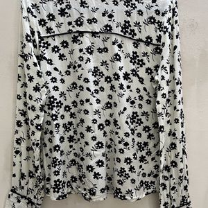 Chemistry Black & White Floral Printed Top