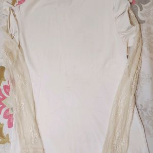 White Lace Full Sleeve Top