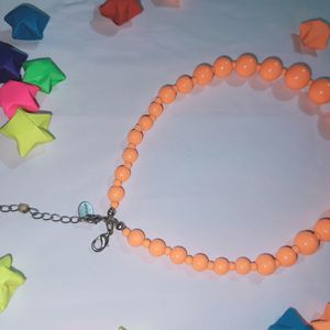 Bohemian orange multibead necklace