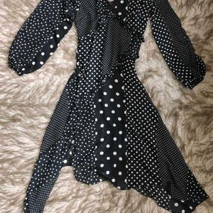 Black Polka Dot Asymmetrical dress