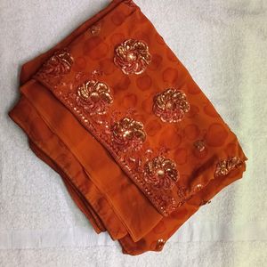 Rusty Orange Saree