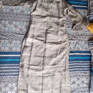 Silver Embroidered Kurti