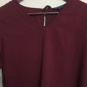 Maroon Baloon Sleeve Top (Women)