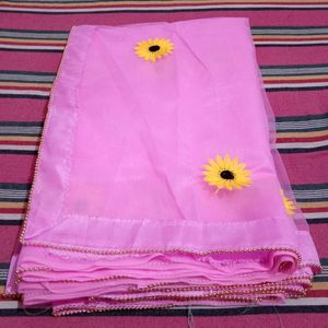 Beautiful Net Saree Baby Pink Colour