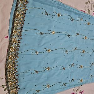 Heavy Sky Blue Wedding Lehenga