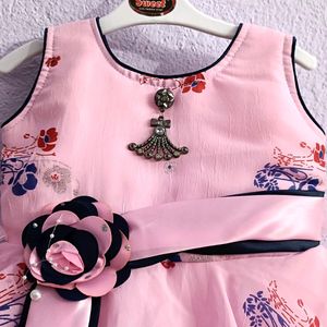 Pink Party Wear Frock For Baby Girl