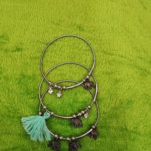 Elephant Bracelet Stack With Tassel