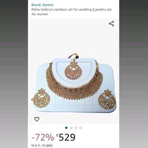 Gorgeous Gems Brass Rose Gold Jewellery Set