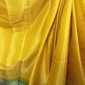 🌟🌟Yellow And Sea Green Saree