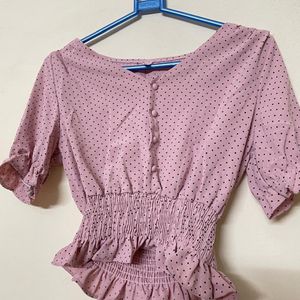 Polka Dot Pink Top