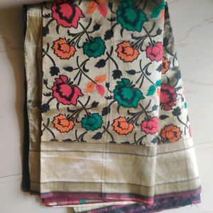 Beutiful Printed Soft Silk Saree And Stiche Blouse