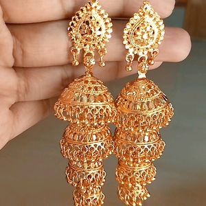 3 Layerd Golden Jhumka