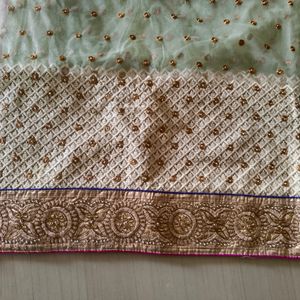 Net Chiffon Sari