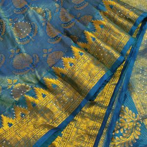 Blue Bridal Kanchipuram Saree