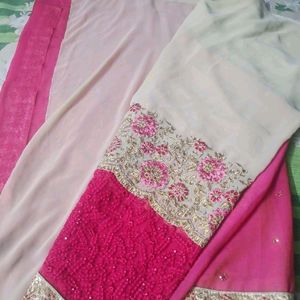 30rs Discount On Delivery Pink And Cream Saree