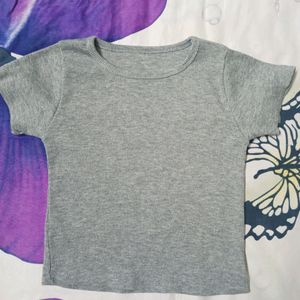 Grey Melange Crop Top