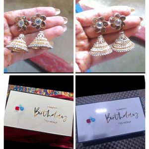 Combo 🤩 🤩 Golden Stone Earings & Bdy Gift Box 🎁