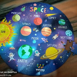 Solar System Jigsaw Puzzle 60 Pcs with Flash Cards