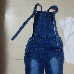 Girls Suspender Denim Dress