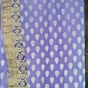 Lavender 🪻 White 🤍 two Shade Saree