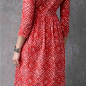 Anouk Red Bandhani A-line Kurti