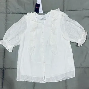 Forever New MAYATEXTUREDCHECK RUFFLEBLOUSE