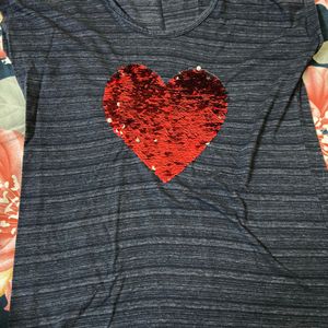 Navy Blue Heart Tee