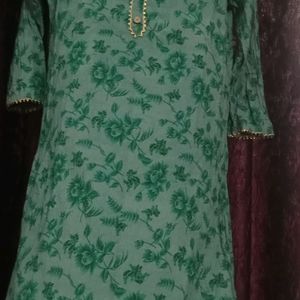 Floral Print Cotton Kurta Set