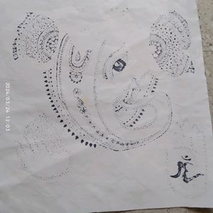 Ganpati Bappa Madhubani Art