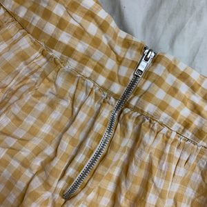 Gingham print Skirt (Yellow)