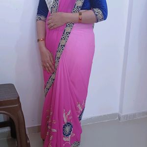 Pink Pach Saree