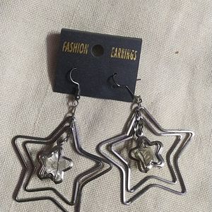 Double Layered Star Ear Ring