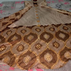 Beautiful Brown Gown With Dupatta