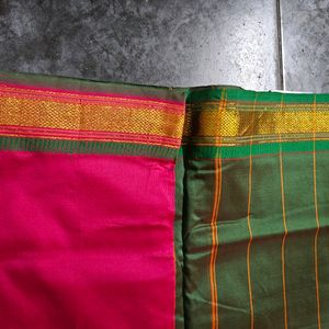 Rose Pink Saree With Paithani Border