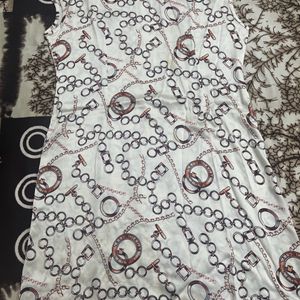 printed beige dress