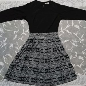 Black Printed Woman's Dress