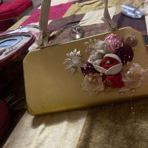 Golden Handwork Clutch