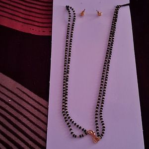 American Diamond Mangalsutra With Earring