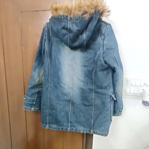 Denim Long Winter Jacket