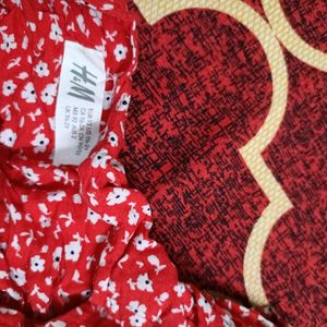 H&M Pretty Red Flower Print Jumpsuit For Girls