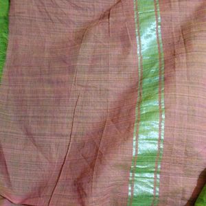 Shining Silver Border Not Used Saree