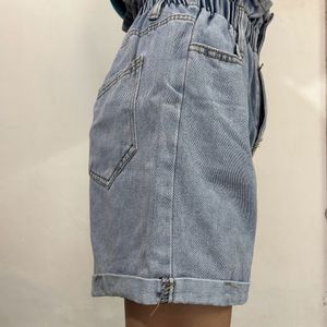 Paper bag Denim Shorts