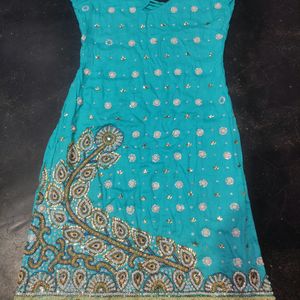 Heavy Handwork Sky Blue 💙 Suit With Dupatta