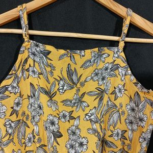 Max Brand Yellow Floral Printed Crop Top | Bust 38