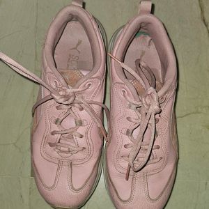 Women Pink Cilia Lux Leather Sneaker